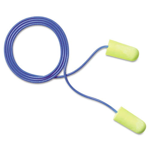 E-a-rsoft Yellow Neon Soft Foam Earplugs, Corded, Regular Size, 200 Pairs/box - Image 1