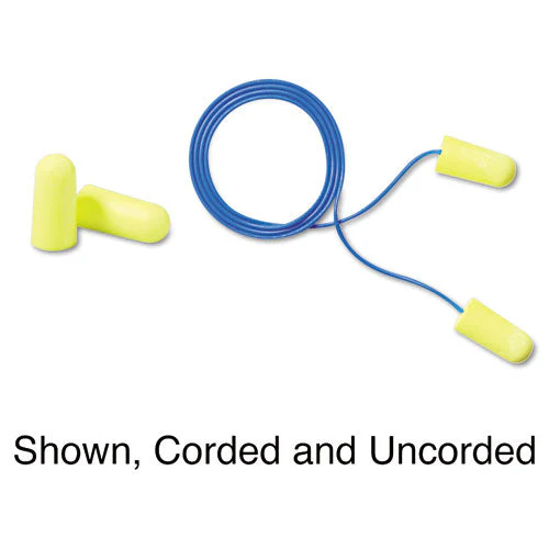 E-a-rsoft Yellow Neon Soft Foam Earplugs, Cordless, Regular Size, 200 Pairs/box - Image 2