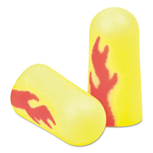 E-a-rsoft Blasts Earplugs, Cordless, Foam, Yellow Neon/red Flame, 200 Pairs/box - Image 1
