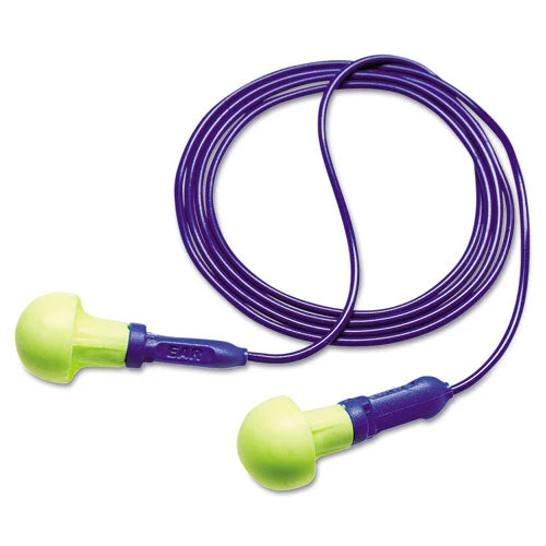 E·a·r Push-ins Reusable Earplugs, Corded, 28 Db Nrr, Blue/yellow, 100 Pairs - Image 1