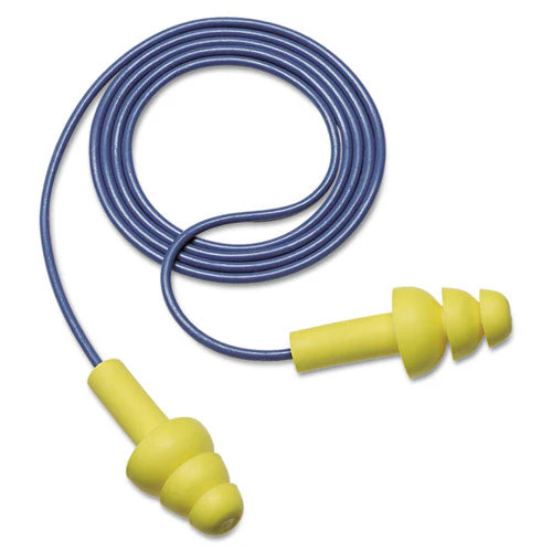 E-a-r Ultrafit Earplugs, Corded, Premolded, Yellow, 100 Pairs - Image 1