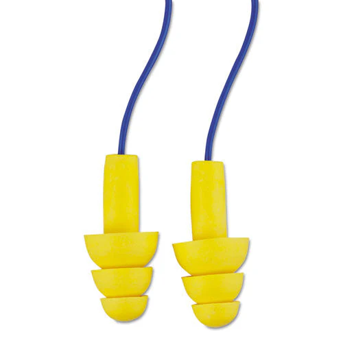 E-a-r Ultrafit Reusable Earplugs, Corded, 25 Db Nrr, Blue/yellow, 200 Pairs - Image 1