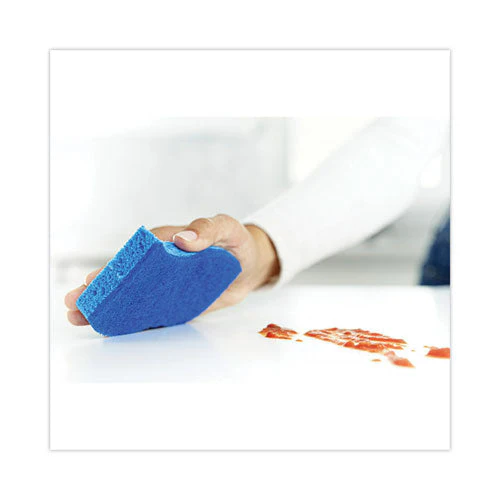 Non-scratch Multi-purpose Scrub Sponge, 4.4 X 2.6, 0.8" Thick, Blue, 9/pack - Image 2