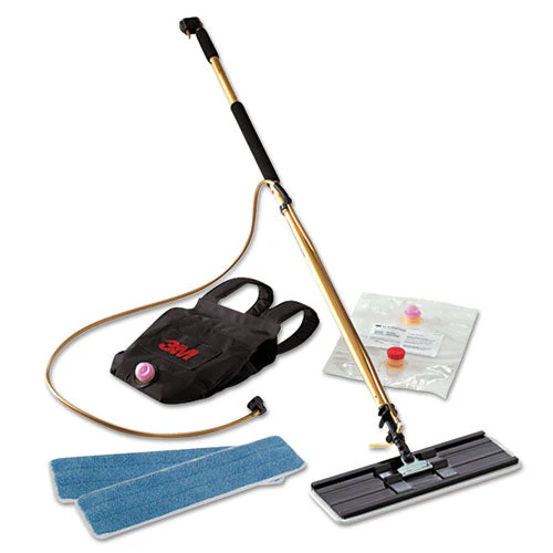 Easy Shine Applicator Kit, 18" Wide White Microfiber Head, 43" To 63" Gold/black Aluminum Handle - Image 1
