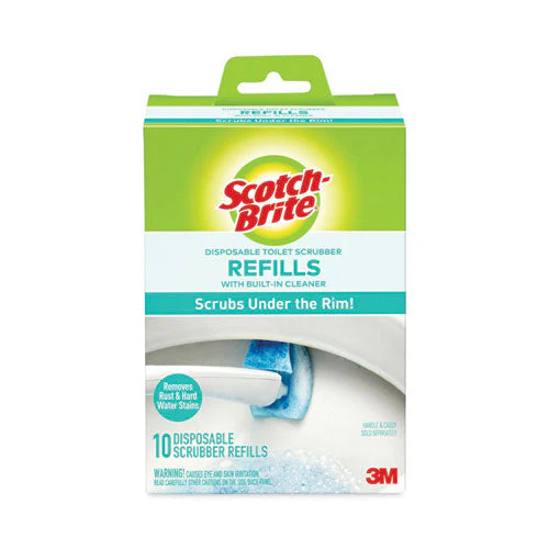Disposable Toilet Scrubber Refill, Blue/white, 10/pack - Image 1