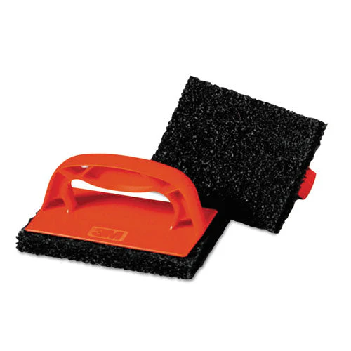 Scotchbrick Griddle Scrubber 9537, 4 X 6 X 3, Red/black, 12/carton - Image 1