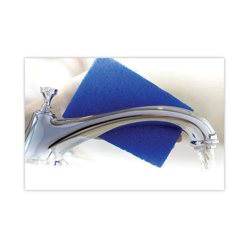 Non-scratch Scour Pads, Size 3 X 6, Blue, 10/carton - Image 2