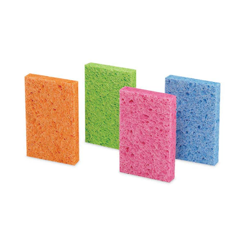 Vibrant Color Sponges, 4.7 X 3, 0.6" Thick, Assorted Colors, 4/pack - Image 2