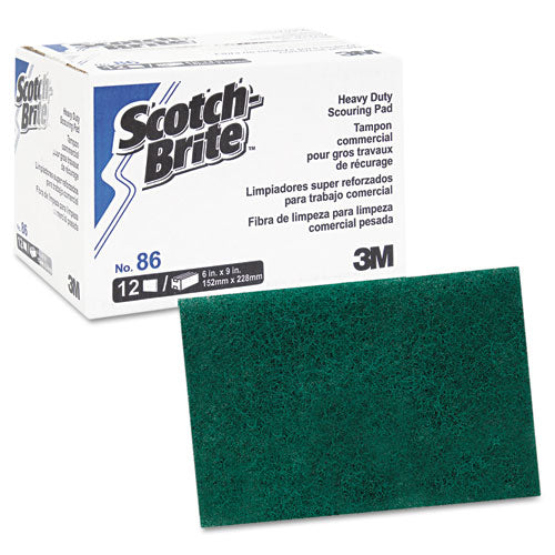 Heavy Duty Scouring Pad 86, 6 X 9, Green, 12/pack, 3 Packs/carton - Image 2
