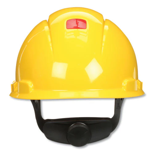 Securefit Hard Hat With Uvicator, Four-point Ratchet Suspension, Yellow - Image 1