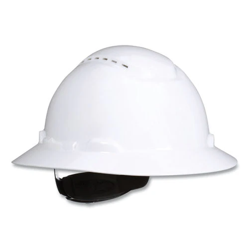 Securefit H-series Hard Hats, H-800 Vented Hat With Uv Indicator, 4-point Pressure Diffusion Ratchet Suspension, White - Image 1