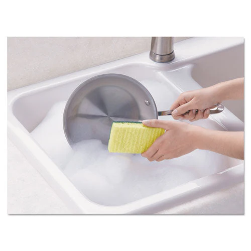 Heavy-duty Scrub Sponge, 4.5 X 2.7, 0.6" Thick, Yellow/green, 3/pack - Image 2