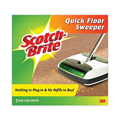 Quick Floor Sweeper, 42" Aluminum Handle, White/gray/green - Image 1