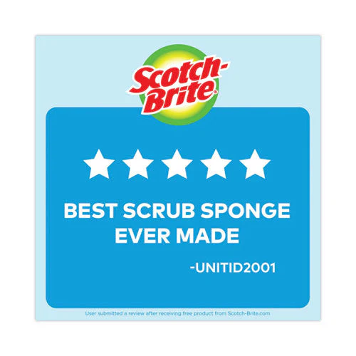 Non-scratch Multi-purpose Scrub Sponge, 4.4 X 2.6, 0.8" Thick, Blue, 3/pack - Image 2