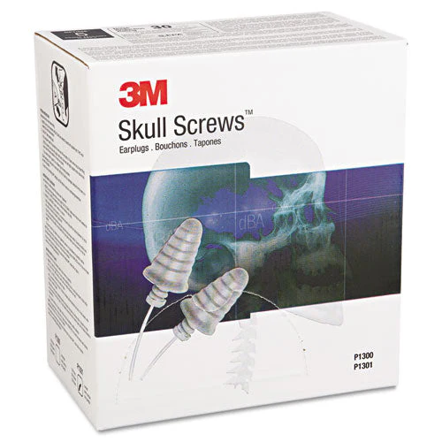 E-a-r Skull Screws Earplugs, Corded, 32 Db Nrr, Gray, 120 Pairs - Image 2