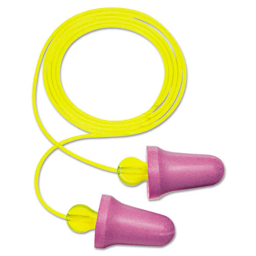 No-touch Push-to-fit Single-use Earplugs, Corded, 29 Db Nrr, Purple/yellow, 100 Pairs - Image 1