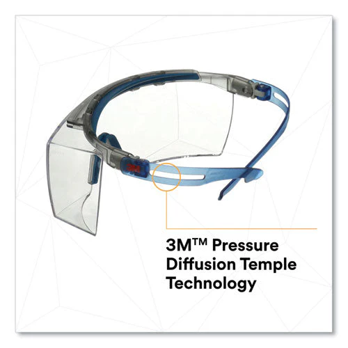 Securefit Protective Eyewear, 3700 Otg Series, Blue Plastic Frame, Clean Polycarbonate Lens - Image 2