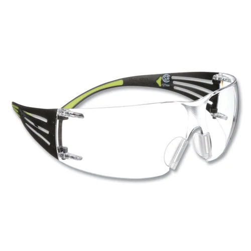 Securefit Protective Eyewear, 400 Series, Green Plastic Frame, Clear Polycarbonate Lens - Image 2