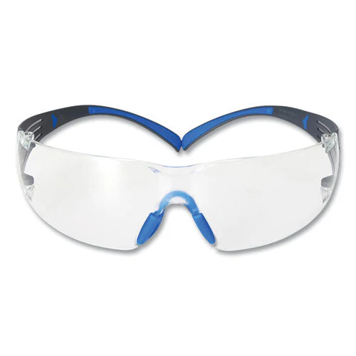 Securefit Protective Eyewear, 400 Series, Black/blue Plastic Frame, Clear Polycarbonate Lens - Image 1