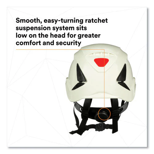 Securefit X5000 Series Safety Helmet, 6-point Pressure Diffusion Ratchet Suspension, White - Image 3