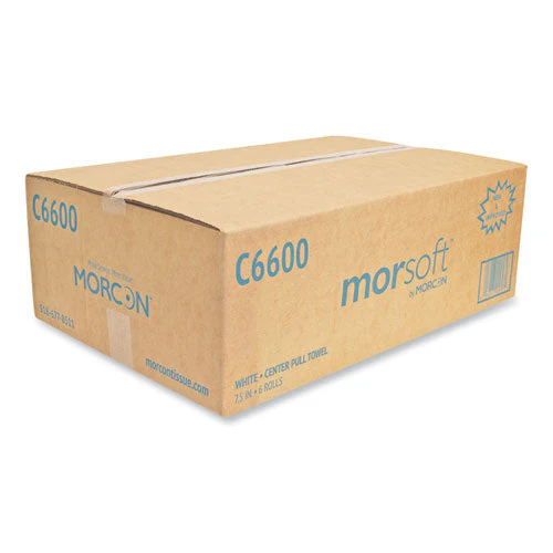 Morsoft Center-pull Roll Towels, 2-ply, 6.9" Dia, White, 600 Sheets/roll, 6 Rolls/carton - Image 3