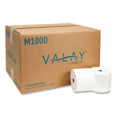 Small Core Bath Tissue, Septic Safe, 2-ply, White, 1,000 Sheets/roll, 36 Rolls/carton - Image 1