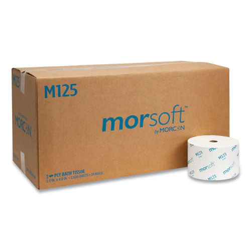 Small Core Bath Tissue, Septic Safe, 1-ply, White, 2,500 Sheets/roll, 24 Rolls/carton - Image 1