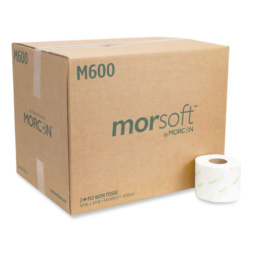 Morsoft Controlled Bath Tissue, Septic Safe, 2-ply, White, 600 Sheets/roll, 48 Rolls/carton - Image 1