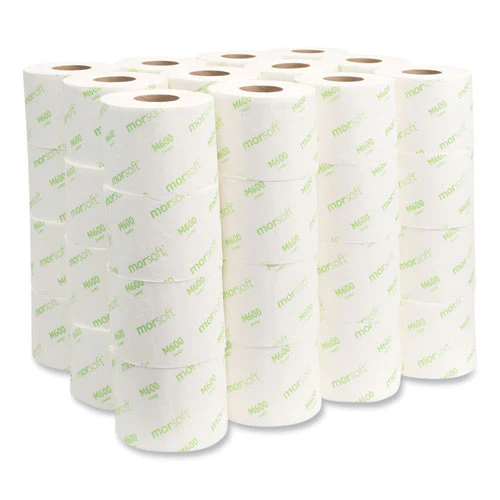 Morsoft Controlled Bath Tissue, Septic Safe, 2-ply, White, 600 Sheets/roll, 48 Rolls/carton - Image 2