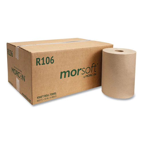 10 Inch Roll Towels, 1-ply, 10″ X 800 Ft, Kraft, 6 Rolls/carton
