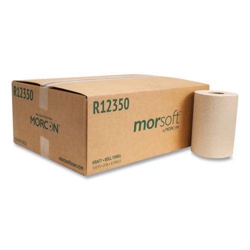 Morsoft Universal Roll Towels, 1-ply, 8" X 350 Ft, Brown, 12 Rolls/carton - Image 1