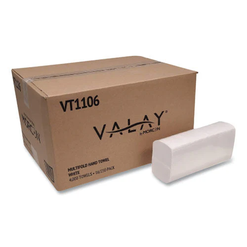 Valay Multi-fold Towels, 1-ply, 9.05 X 9.25, White, 250/pack, 16 Packs/carton - Image 1