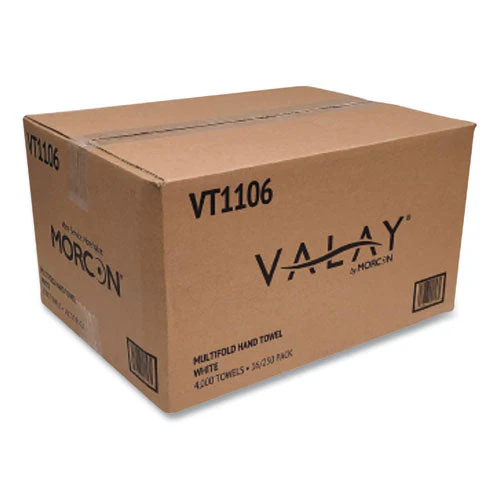 Valay Multi-fold Towels, 1-ply, 9.05 X 9.25, White, 250/pack, 16 Packs/carton - Image 3