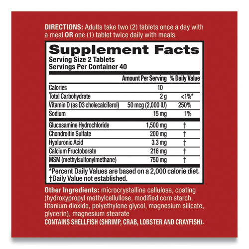 Move Free Advanced Plus Msm And Vitamin D3 Joint Health Tablet, 80 Count, 12/carton - Image 3