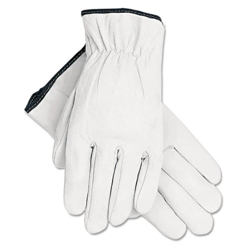 Grain Goatskin Driver Gloves, White, Large, 12 Pairs - Image 1
