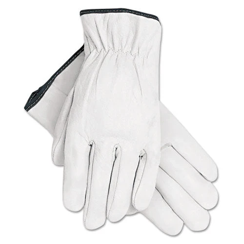 Grain Goatskin Driver Gloves, White, X-large, 12 Pairs - Image 1
