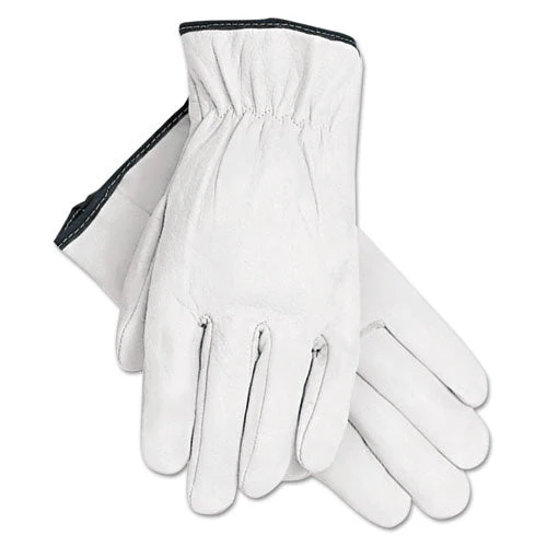 Grain Goatskin Driver Gloves, White, X-large, 12 Pairs - Image 2