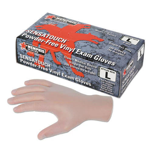 Sensatouch Clear Vinyl Disposable Medical Grade Gloves, Medium, 100/box, 10 Box/carton - Image 1