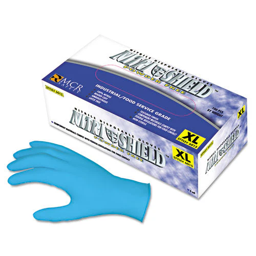 Disposable Nitrile Gloves, Large, 4 Mil, Powder-free, 100/box - Image 1