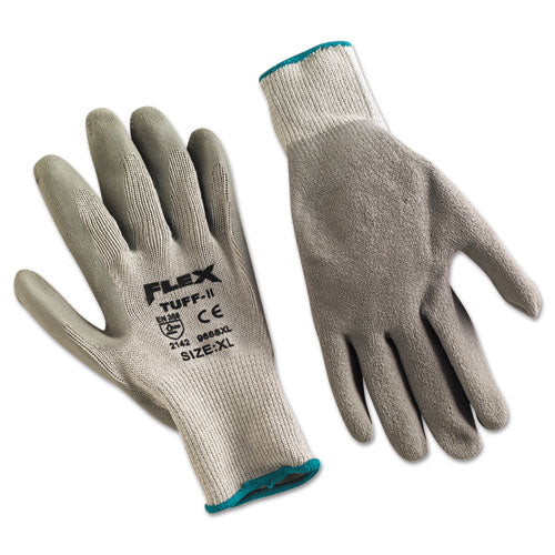 Flextuff Latex Dipped Gloves, Gray, X-large, 12 Pairs - Image 1