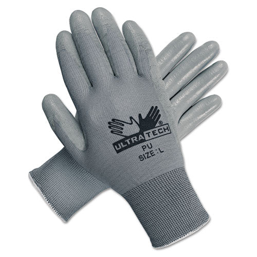 Ultra Tech Tacartonile Dexterity Work Gloves, White/gray, Large, 12 Pairs - Image 1