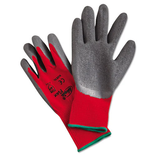 Ninja Flex Latex-coated-palm Gloves, Nylon Shell, X-large, Red/gray - Image 1