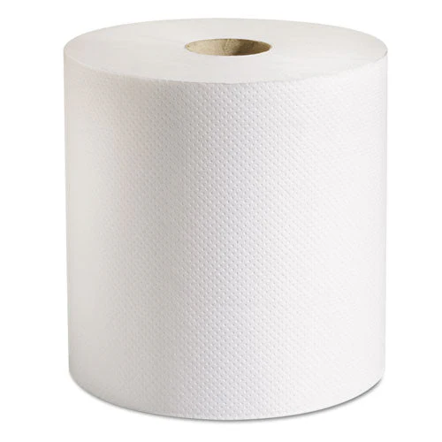 100% Recycled Hardwound Roll Paper Towels, 1-ply, 7.88" X 800 Ft, White, 6 Rolls/carton - Image 1