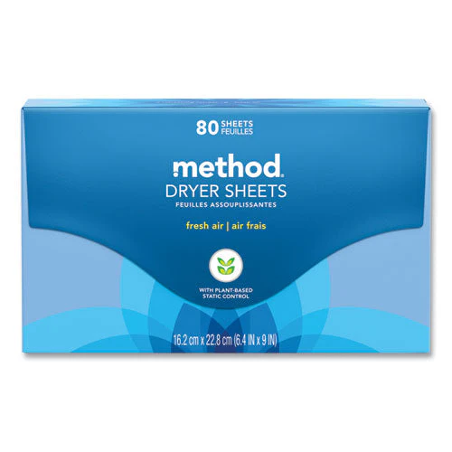 Dryer Sheets, Fresh Air, 80/box, 6 Boxes/carton - Image 1
