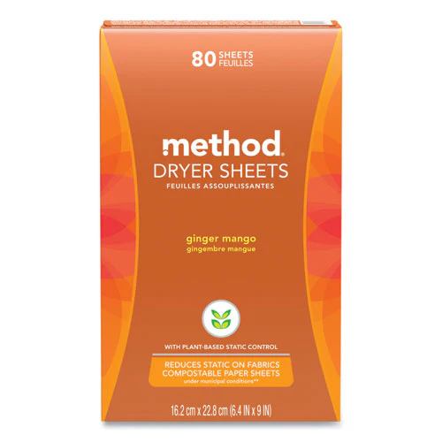 Dryer Sheets, Ginger Mango, 80/box, 6 Boxes/carton - Image 1