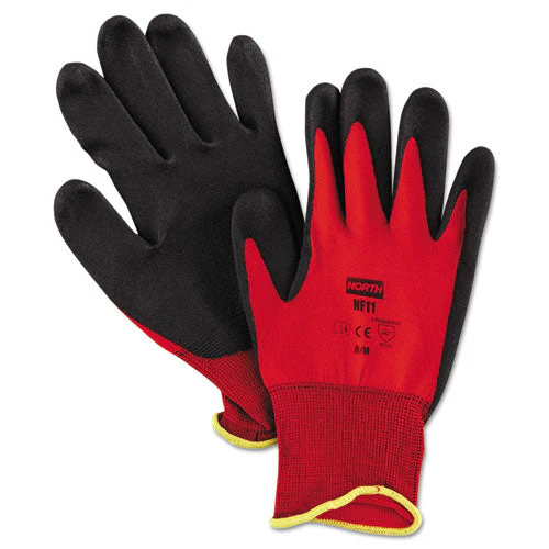 Northflex Red Foamed Pvc Palm Coated Gloves, Medium, Dozen - Image 1