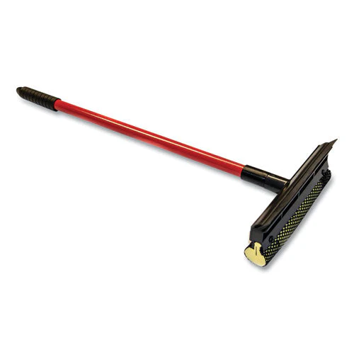 Auto Window Squeegee, 8" Wide Blade, Heavy-duty Mesh Sponge Head, 20" Handle - Image 1
