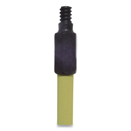 Broom Handle With Nylon Thread, Fiberglass, 60", Yellow - Image 1