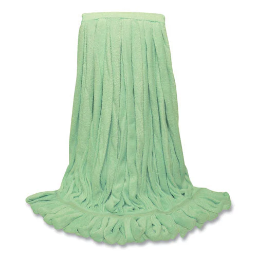 Echofiber Microfiber Loop Mop, Large, Split Microfiber, 16 X 16, 1.5" Headband, Green, 12/carton - Image 1