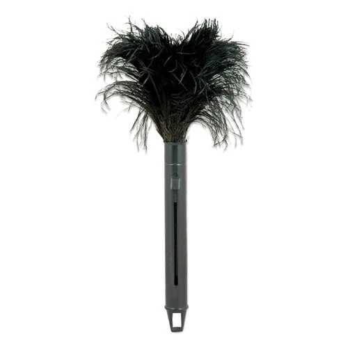 Pop Top Feather Duster, Ostrich, 9" To 14" Handle, Black - Image 1